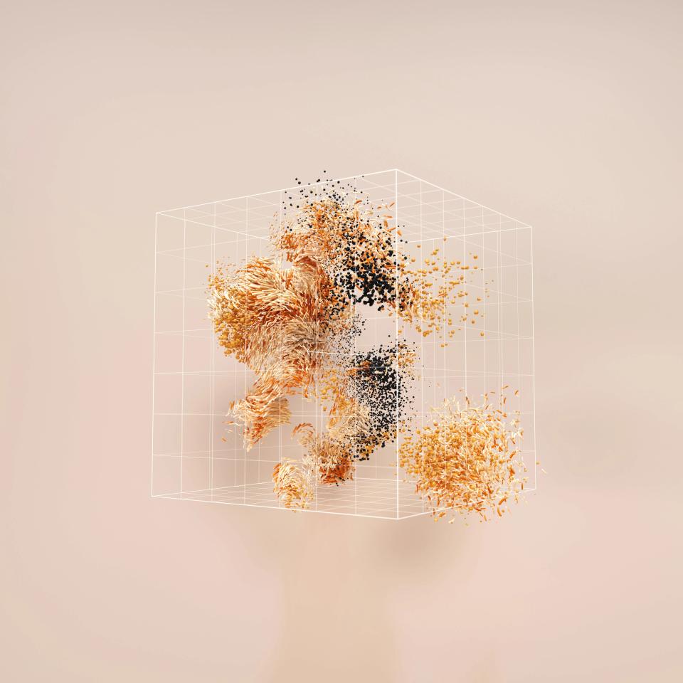 3D organiska former i ett raster