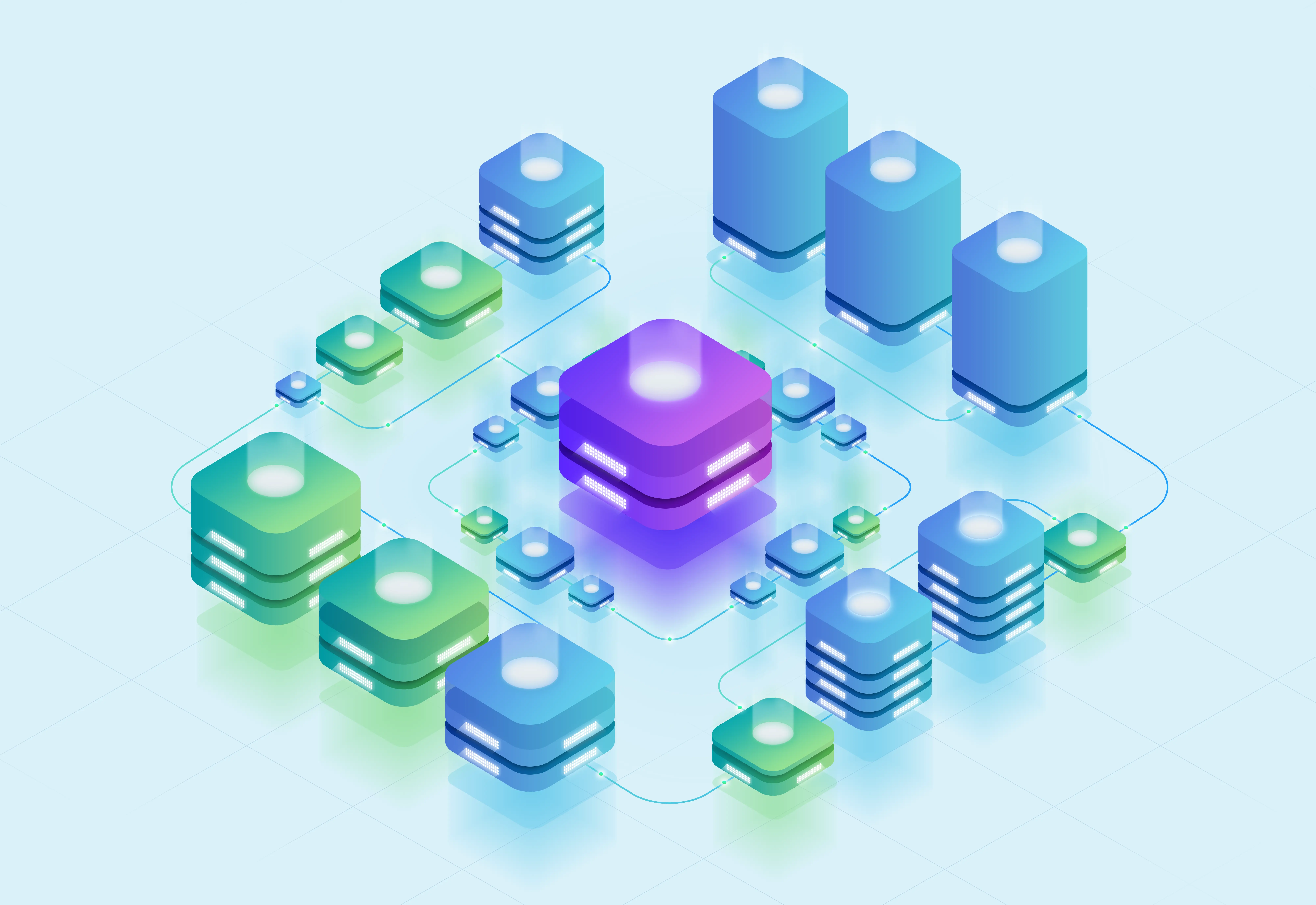 Isometric data storage illustration