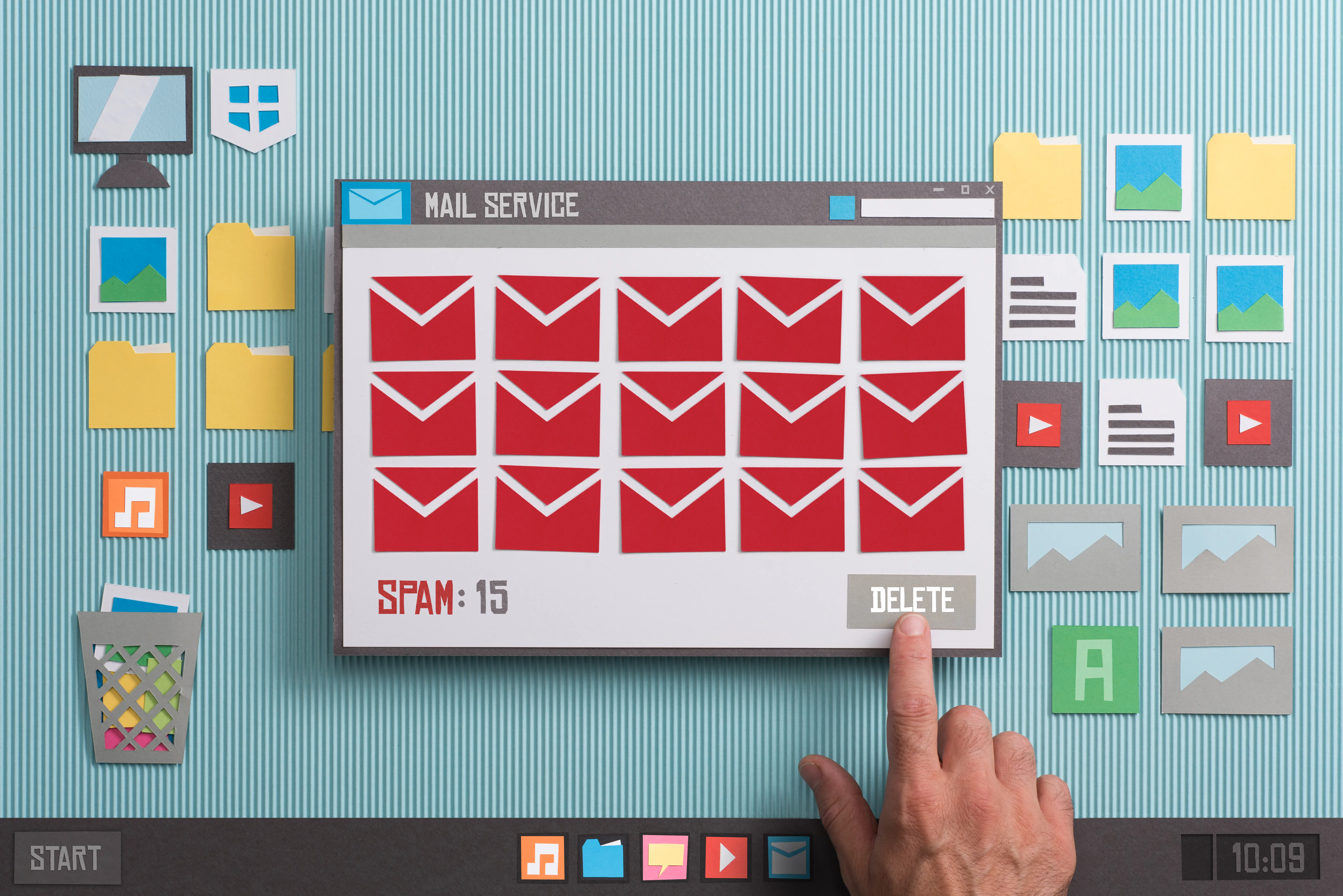Deleting spam emails interface