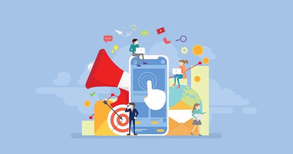 Grafik over digital markedsføringsstrategi