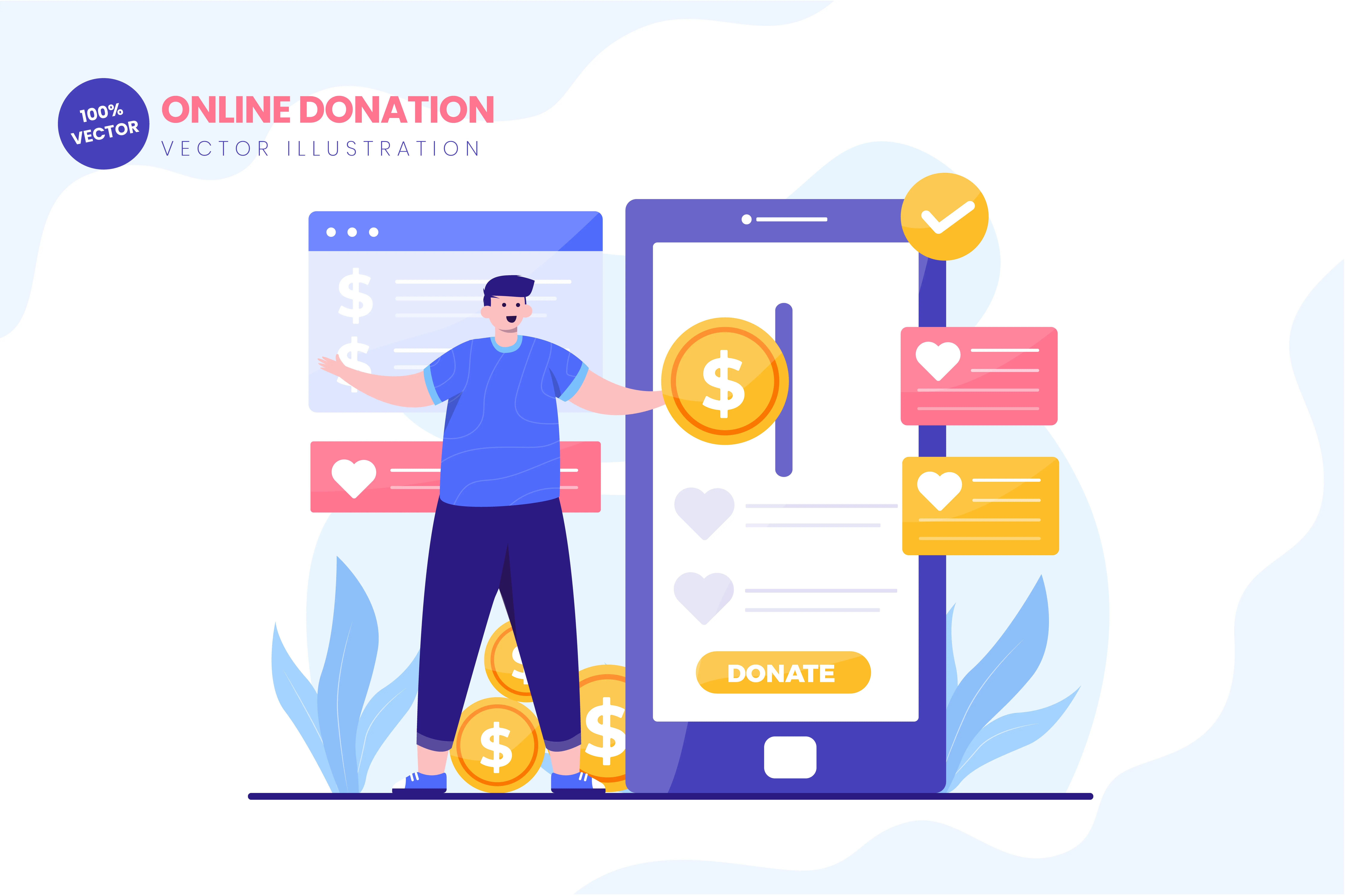 Grafica vettoriale per donazioni online