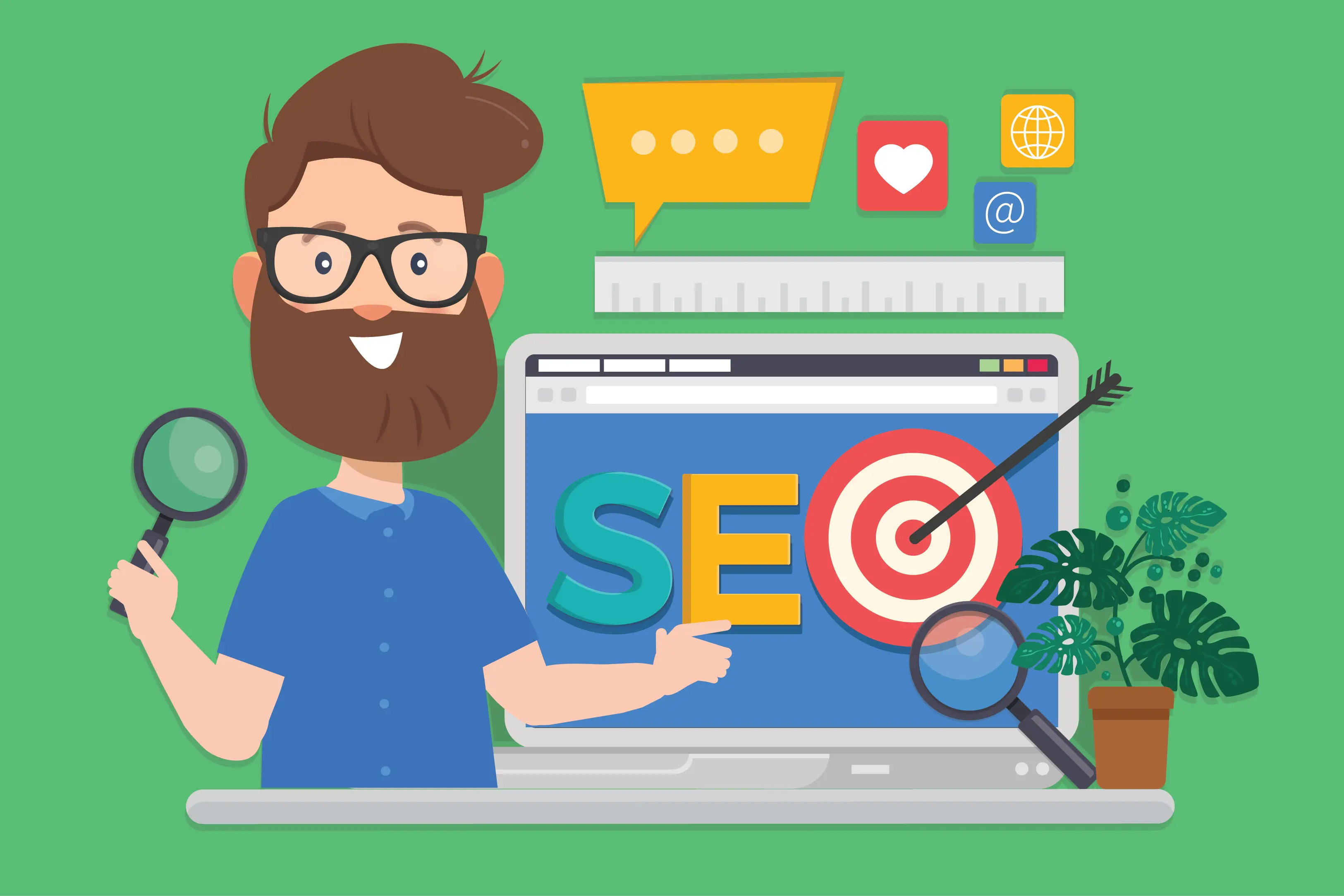 Esperto SEO con grafica digitale